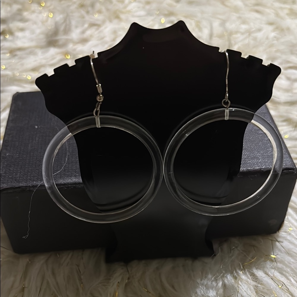 Elegant Clear Hoop Earrings